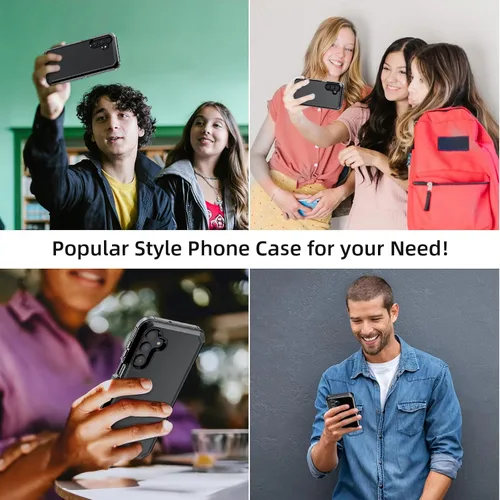 Miniatura 7 de Jiunai Funda para Samsung A16, a prueba de golpes, antipolvo, protección resistente, de doble capa, borde elevado, para exteriores, híbrida