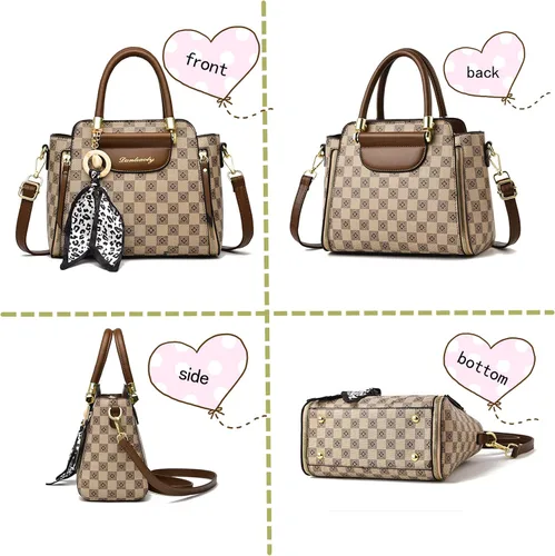 Miniatura 3 de PHEVOS Bolsos de mano y monedero para mujer, bolso de hombro retro con asa superior