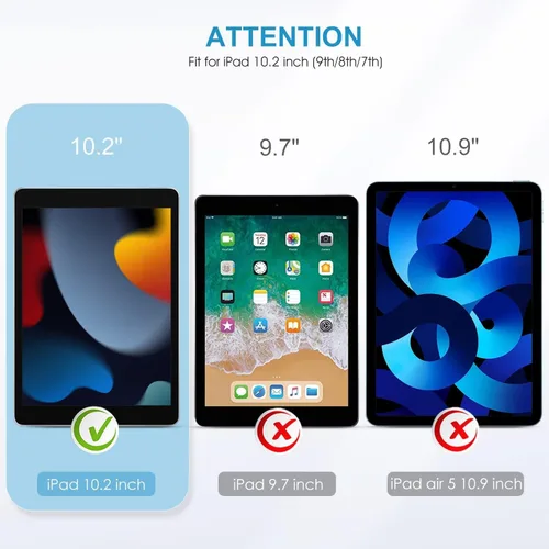 Miniatura 2 de KIQ Paquete de 2 protectores de pantalla de vidrio templado compatibles con iPad de 9ª, 8ª y 7ª