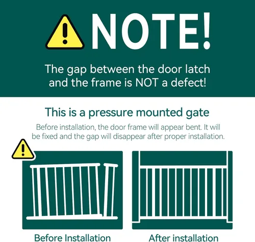 Miniatura 6 de Babelio - Puerta de seguridad con cierre automático para bebés con puerta para gatos, puerta de metal de 73-109 cm para puertas, escaleras, casa