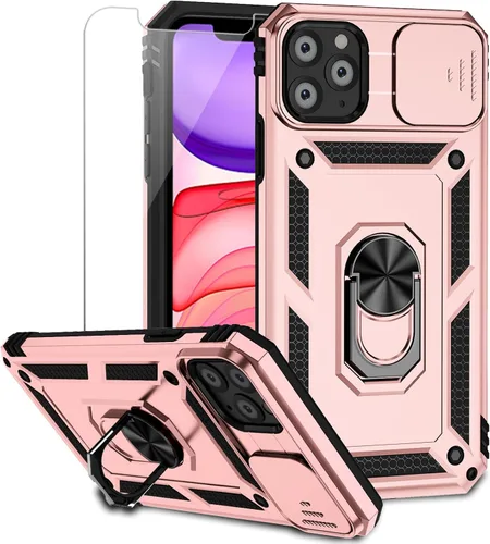 Miniatura 14 de Funda para iPhone 11 Pro Max con cubierta para lente de cámara, protector de pantalla HD, protección contra caídas de grado militar, soporte
