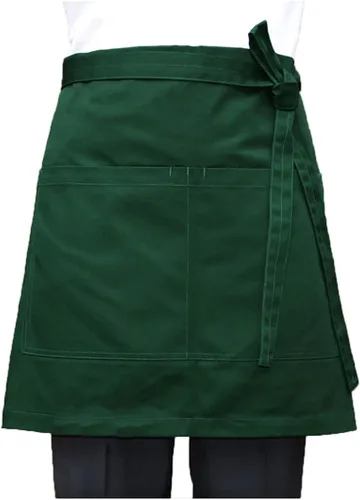 Miniatura 10 de Delantal de cintura unisex de 2 bolsillos para restaurante bistro trabaja medio delantal 27.6x17.7 in gris oscuro