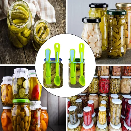 Miniatura 7 de Paquete de 2 cucharas de aceituna y tenedor de pepinillo, herramienta para recogedor para tarro, accesorio de cocina