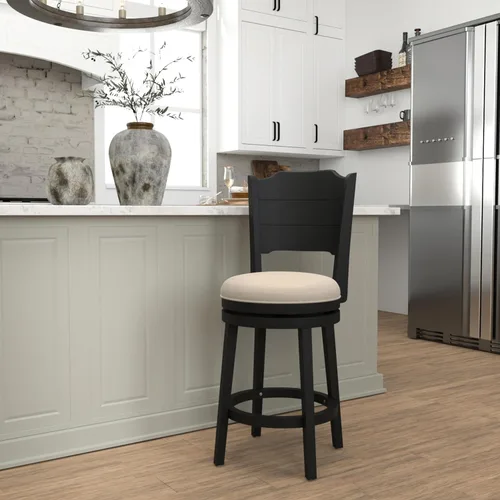Miniatura 2 de Hillsdale Clarion - Taburete de Altura Giratoria de Madera para Barra, Negro