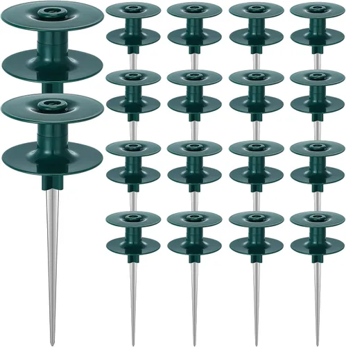 16 estacas guía de manguera de jardín de 10 pulgadas, estaca de metal resistente de zinc inoxidable, estacas de guía de manguera de metal resistente