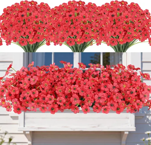 Miniatura 59 de AmyHomie 16 paquetes de flores artificiales de eucalipto negro para exteriores, resistentes a los rayos UV, flores sintéticas que no se decoloran