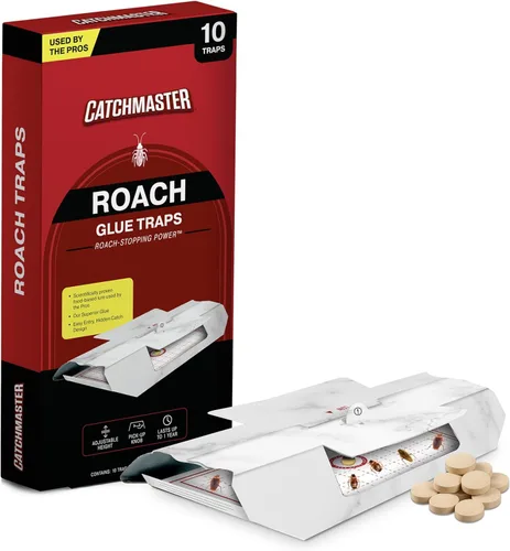 Miniatura 7 de Catchmaster Tablas de pegamento para trampas para cucarachas, 10 unidades, atrapa insectos, escorpión, araña, grillo y cucarachas para el hogar