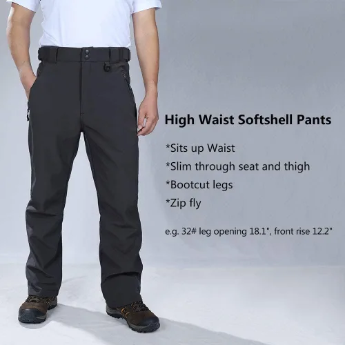Miniatura 5 de Outdoor Ventures Lite - Pantalones deportivos impermeables y resistentes al viento para hombre con forro polar para senderismo esquí nieve cintura