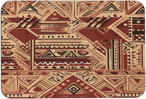 Miniatura 14 de Bath Rugs Mats Red Beige Dark Brown Art Pattern Living Room Floor Mat Secret Tribe Pattern in Bohemian Style Super Absorbent Eco-Friendly Easy to