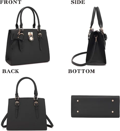 Miniatura 5 de Qiyuer - Bolsos y carteras para mujer, juego de damas con asa superior, bolso de hombro, bolso de trabajo con cartera de embrague a juego, 2 piezas