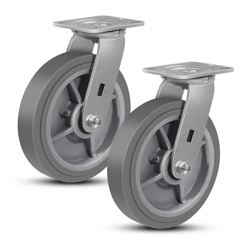 Miniatura 44 de Juego de 4 ruedas giratorias industriales de 5 pulgadas de alta resistencia con capacidad de carga de 3200 libras, ruedas de goma para muebles