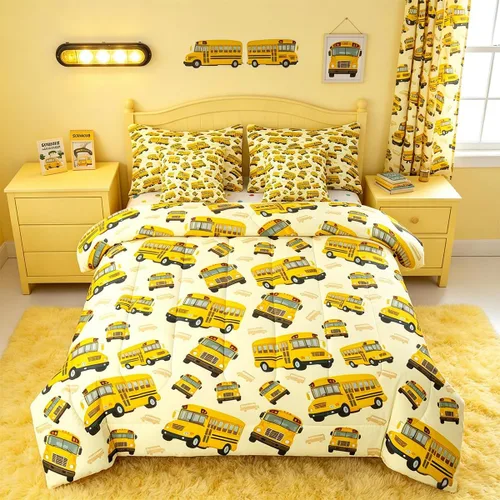 Miniatura 27 de Feelyou Juego de edredón de tren vintage de 7 piezas, diseño retro de motor de vapor para niños y niñas, juego de ropa de cama retro de tren
