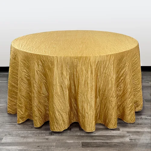 Miniatura 38 de Your Chair Covers - Mantel redondo de tafetán arrugado de 132 pulgadas - Mantel de comedor color champán, brillante aplastado para bodas, fiestas
