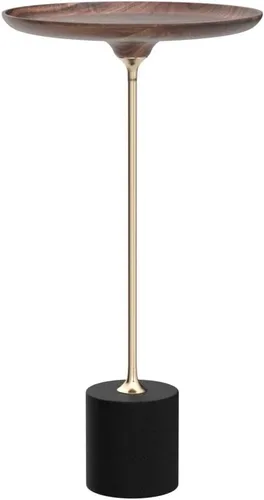 Miniatura 4 de COZYMATIC Castiglia - Mesa auxiliar redonda, mesa de centro con pedestal con mesa de madera, mesa de bebidas, mesa de sofá para sala de estar