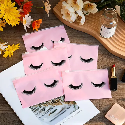 Miniatura 5 de Tenare 100 bolsas de maquillaje de pestañas, bolsas de pestañas para clientes, cuidado posterior de pestañas, bolsa de plástico impermeable