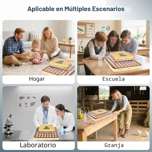 Miniatura 9 de Incubadoras para incubar huevos, incubadora de 56 huevos con ovoscopio, volteador automático de huevos, control de temperatura y humedad, día