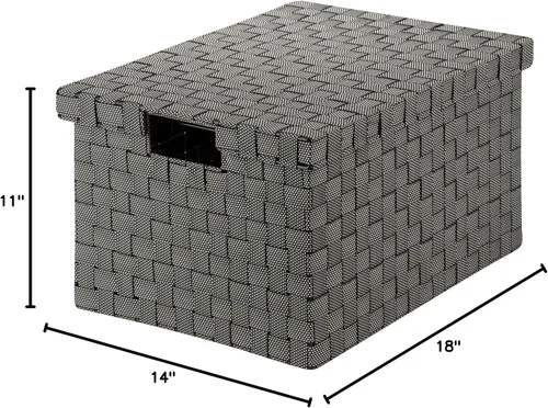 Miniatura 3 de La miel puede hacer OFC-03703 caja de archivo tejida grande, sal y pimienta