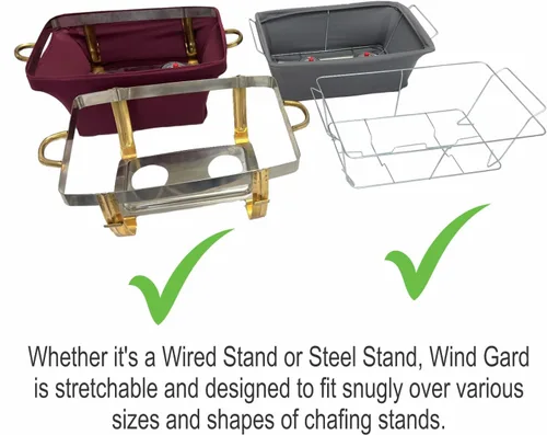 Miniatura 6 de The Original Patented' - Protector contra el viento para bufés, catering, cubierta para calentador de alimentos, poliéster ignífugo, lavable, Negro