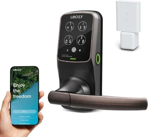 Miniatura 11 de Lockly Secure Pro Smart Lock Wi-Fi, Cerradura de puerta con teclado digital de entrada sin llave, Sensor biométrico de huellas dactilares 3D