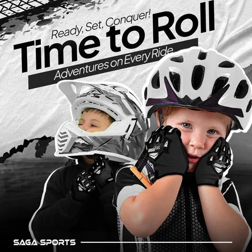 Miniatura 4 de Guantes de motocross juveniles, protección profesional para motociclistas de cross y BMX, equipo de alto rendimiento para niños y niñas, diseñados
