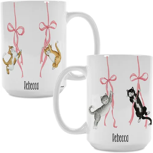 Miniatura 11 de Current Taza de café de cerámica personalizada con prescripción, tamaño grande de 11 onzas, tazas divertidas y novedosas, para añadir un nombre