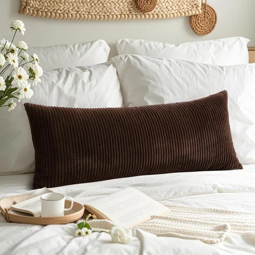 Miniatura 353 de Artscope Fundas de Almohada de Pana a Rayas Acogedoras Súper Suaves Decorativas Cuadradas Fundas de Cojín para Sofá Sillón Dormitorio Decoración