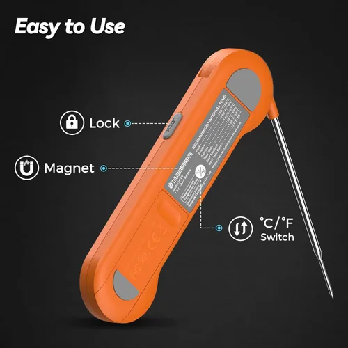 Miniatura 7 de Termómetro digital de lectura instantánea de 0.5 segundos para carne con precisión de ± 0.5 ℉, termómetro de alimentos para cocinar utensilios