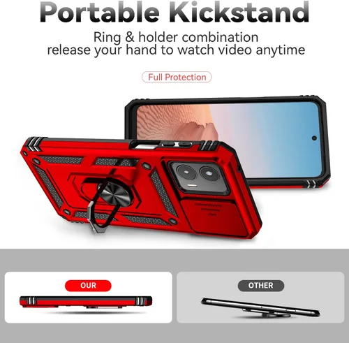 Miniatura 7 de Funda para Moto G 5G 2023 con cubierta deslizante para cámara y protector de pantalla HD [grado militar de 16 pies probada en caídas], soporte