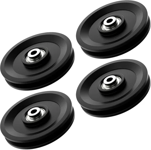 Miniatura 9 de Rueda de polea de cable de 115mm/4.5", accesorio universal de polea de rodamiento de nailon para gimnasio, sistema de polea de peso de reemplazo