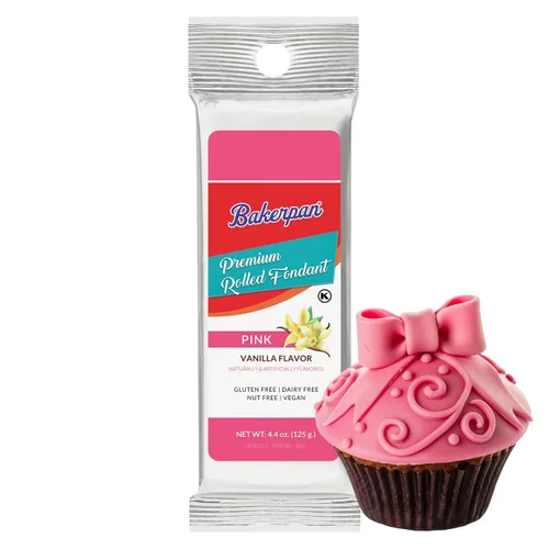 Miniatura 8 de Bakerpan Fondant blanco enrollado prémium para decoración de pasteles, sabor a vainilla, 4.4 onzas (fabricado en Estados Unidos)