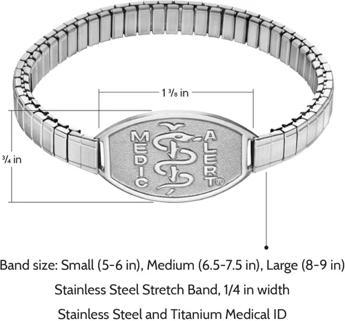 Miniatura 2 de MEDICALERT Medical Alert Bracelets For Women Men - Medical Id Bracelets Stretch Band USA Foundation Custom Engraving Bracelet