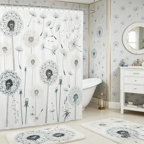 Miniatura 47 de Manfei Cortina de Ducha de Aguacate Lindo Estampado de Aguacate de Dibujos Animados Cortina de Baño para Niños y Niñas Tema de Frutas Cortina