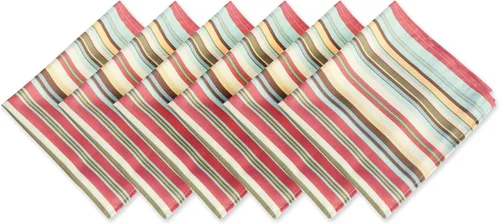 Miniatura 14 de DII - Colección de mesa de verano con rayas para exterior, uso múltiple, lavable a máquina, juego de manteles reversibles, 13x19, casa de playa