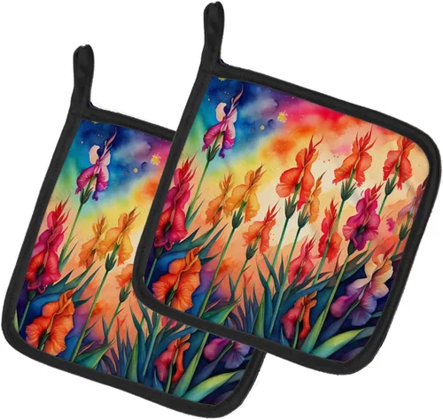 Miniatura 56 de Caroline's Treasures Juego de soportes para ollas de cocina coloridos de Asters, resistentes al calor, almohadillas calientes para cocinar, hornear