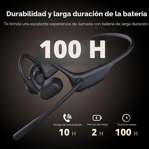 Miniatura 6 de CXK Auriculares de oreja abierta con micrófono, auriculares inalámbricos con cancelación de ruido AI, Bluetooth 5.3, auriculares Bluetooth