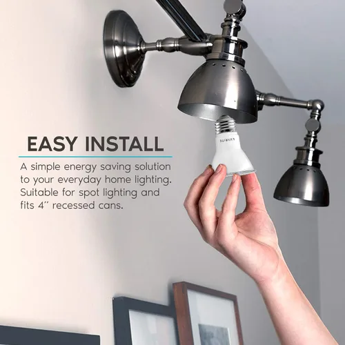 Miniatura 3 de LUXRITE Paquete de 4 bombillas LED PAR20, equivalente a 50 W, blanco suave de 3000 K, foco LED regulable, para interiores y exteriores, 7 W, 500