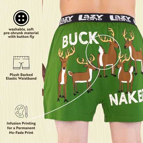 Miniatura 70 de Lazy One Divertidos boxers de animales, ropa interior humorística, novedosos pantalones cortos, regalos de broma para hombres