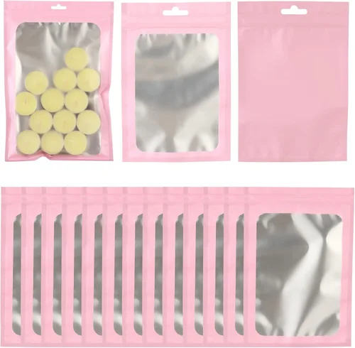Miniatura 28 de 400 bolsas de Mylar resellables de 4 x 5 pulgadas, color negro, para almacenamiento de alimentos, bolsa resellable de Mylar con ventana transparente