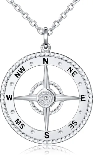 Alphm Collar con colgante vikingo de plata esterlina S925 para hombres y mujeres, joyería de viaje para graduación, amistad, talismán, joyería de
