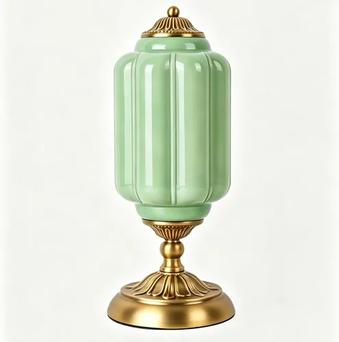 Lámpara de mesa vintage de vidrio de leche, lámparas modernas de mediados de siglo regulables, elegante lámpara de noche Art Deco festoneada para