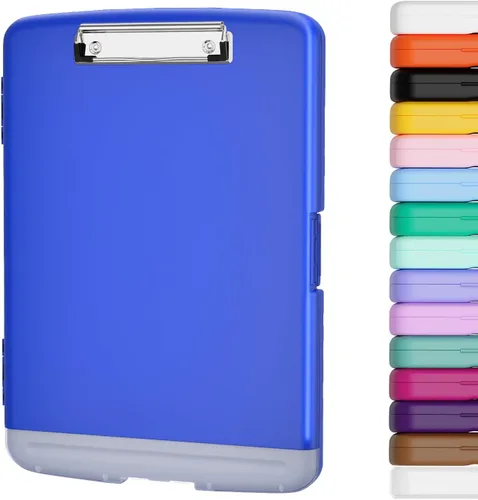 Miniatura 11 de Piasoenc Portapapeles con almacenamiento, caja de organización de 8.5 x 11 pulgadas con soporte para bolígrafo y carpeta de papel legal A4, folio