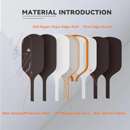 Miniatura 2 de Paletas de pickleball T700 de titanio de fibra de carbono, raqueta de pickleball aprobada por USAPA, raquetas principales de pickleball Naranja