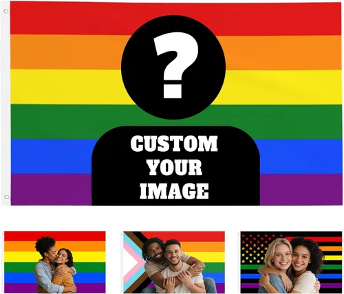 Miniatura 9 de Bandera estadounidense personalizada de 3 x 5 pies, banderas divertidas personalizadas con texto fotográfico, tapiz resistente a desgarros