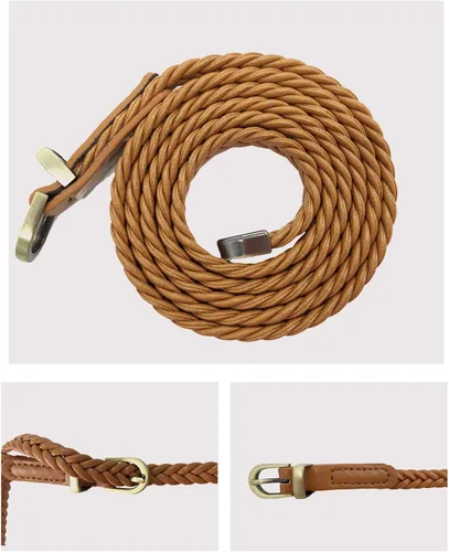 Miniatura 4 de Cinturón delgado de piel sintética para mujer, diseño de punto a la moda, cinturón de cintura para niñas