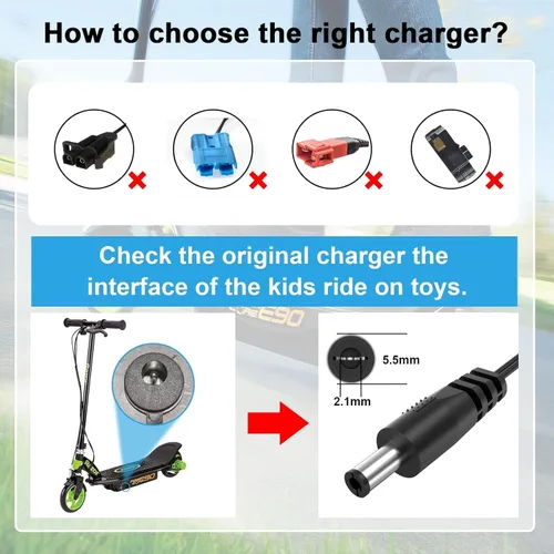 Miniatura 4 de Cargador de batería de 12 V para niños, compatible con Best Choice Products SUV Kid Trax Ferrari, Mercedes, adaptador de corriente universal