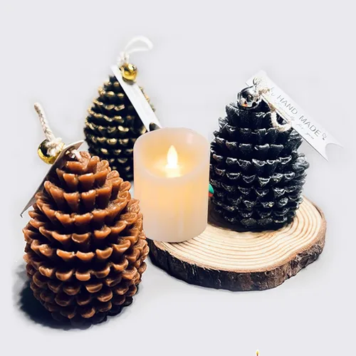 Miniatura 4 de 2 moldes de vela de silicona con forma de piña, molde de vela de resina en forma de piña de Navidad 3D, molde de adorno para velas, jabón, cera de 2