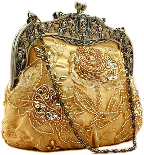 Miniatura 2 de Belsen Bolsos de noche de flores de lentejuelas con cuentas vintage para mujer