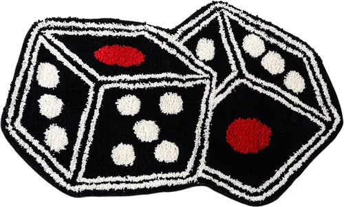 Alfombra de Dados - 31"X23" Alfombra Genial Antideslizante de Flocado para Baño/Piso para Decoración de Sala de Estar, Decoración de Habitación