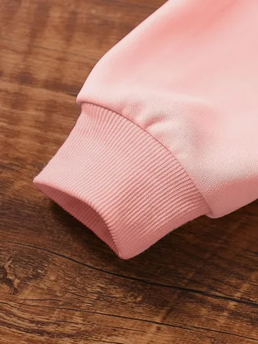Miniatura 5 de SOLY HUX Sudadera de manga larga con cuello redondo y estampado de letras de corazón para niña