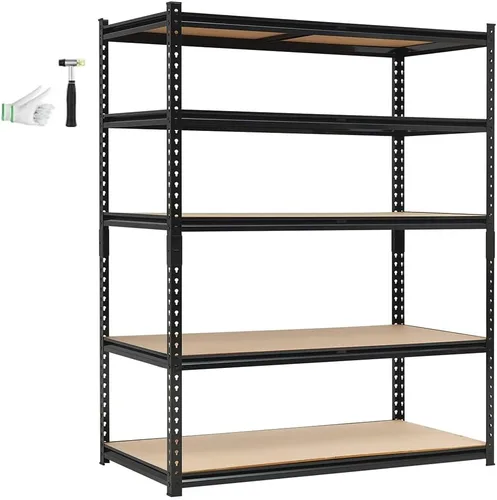 Miniatura 9 de Estantería de garaje resistente, estantes de almacenamiento ajustables de 5 niveles, 36 x 18 x 72 pulgadas, cargas de 3000 libras, estantería